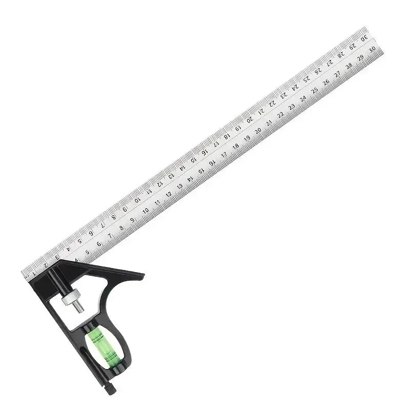 300mm Stainless Steel Angle Combination Square Ruler Horizontal Movable Carpenter Woodworking 45 Degree Right Level Moving Peaceful Pleasures Health and Wellness