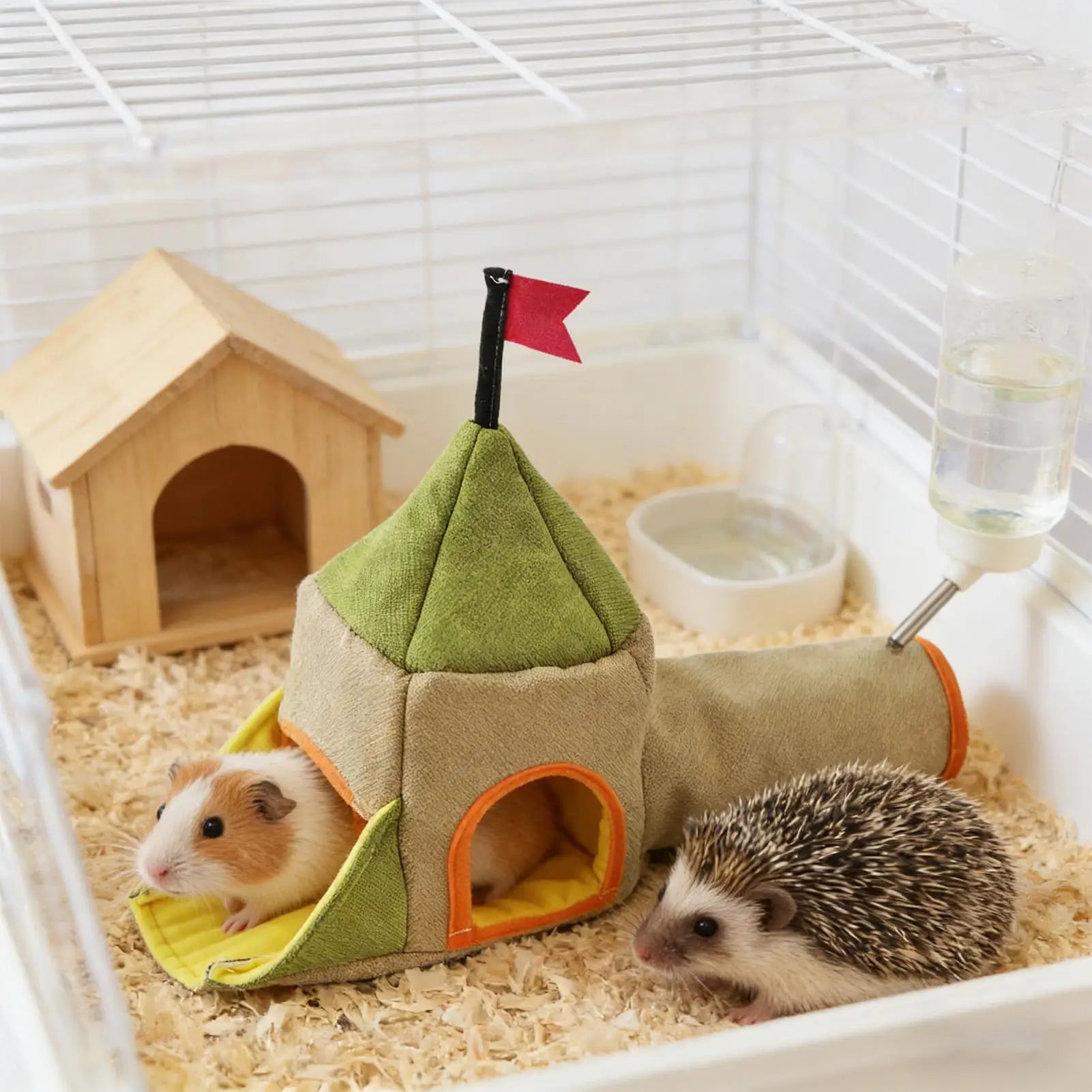 Hamster Toy Unnel Soft Three-Entrance Habitat Small Animal Tunnel Pet House for Hedgehog Chinchilla Bunny Chewing Resting Peaceful Pleasures Health and Wellness