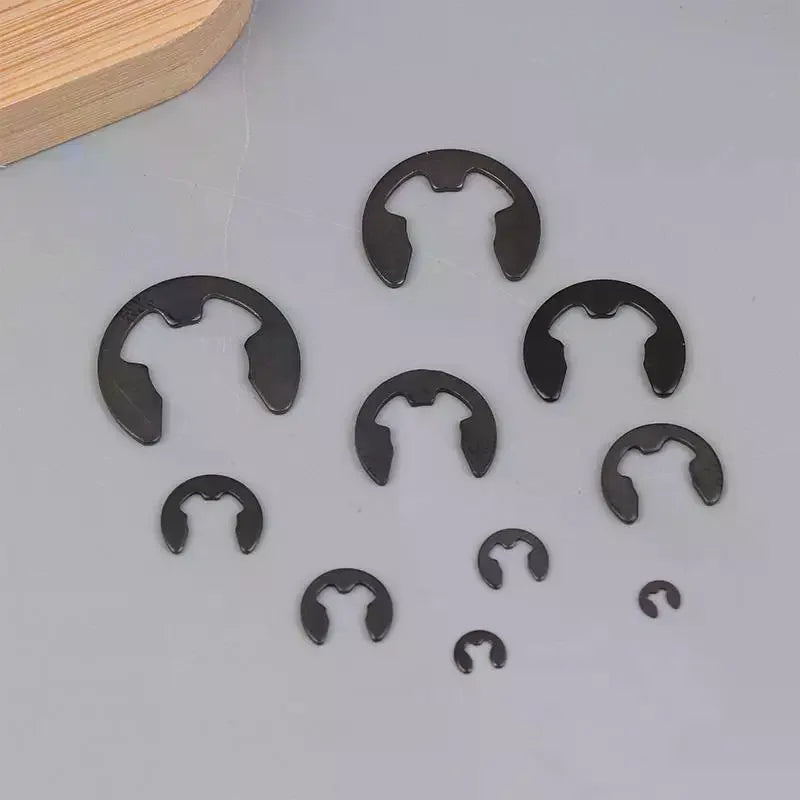 120PCS Black Stainless Steel E-Clip Snap Ring Circlip Set M1.5–M10
