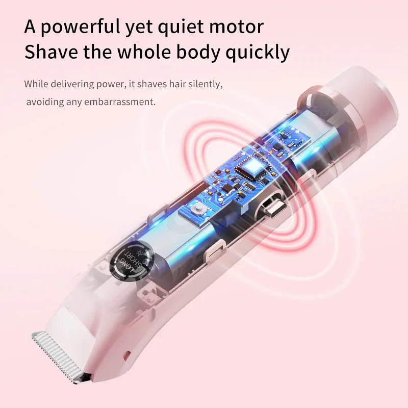 Portable Dual-Head ABS Shaver Electric Epilator Waterproof New Design for Women Private Area Body Hair Beauty Personal Care Peaceful Pleasures Health and Wellness
