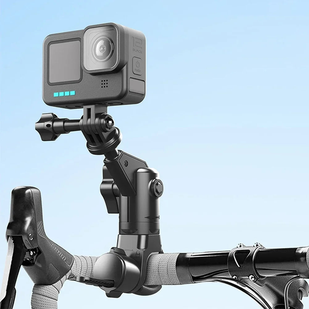Motorcycle Bicycle Holder 360 Rotating Bicycle Handlebar Stand for Insta 360 X2 X3 X4 Go Pro 12 11 10 Peaceful Pleasures Health and Wellness