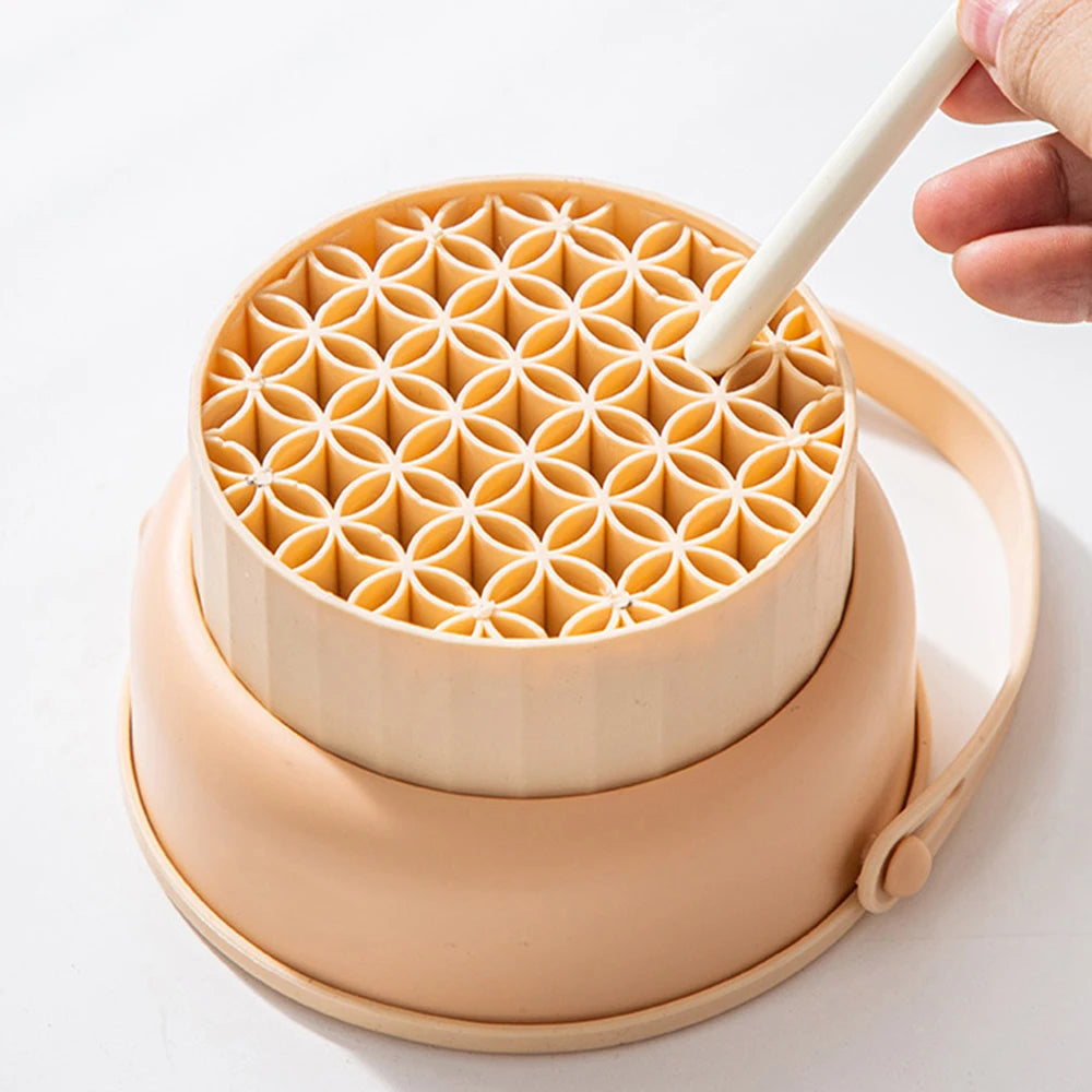 Makeup Brush Cleaning Bowl Beauty Egg Cleaning Tool Storage Set Brush Powder Puff Dry Cleaning Silicone Drying Shelf Peaceful Pleasures Health and Wellness