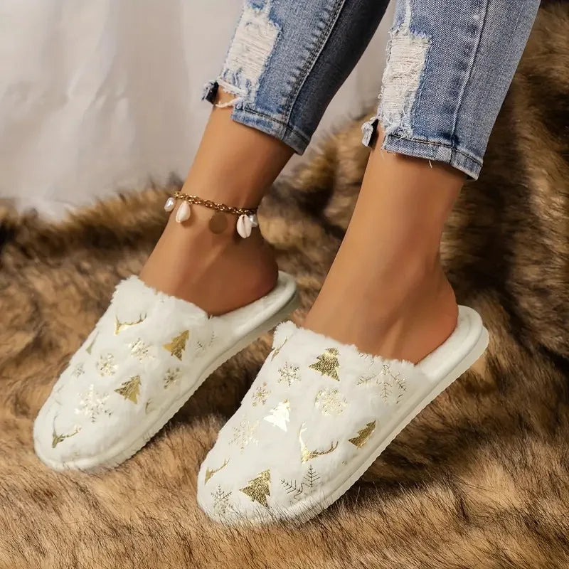 Christmas Winter Slippers Women & Men | Warm Indoor House Shoes