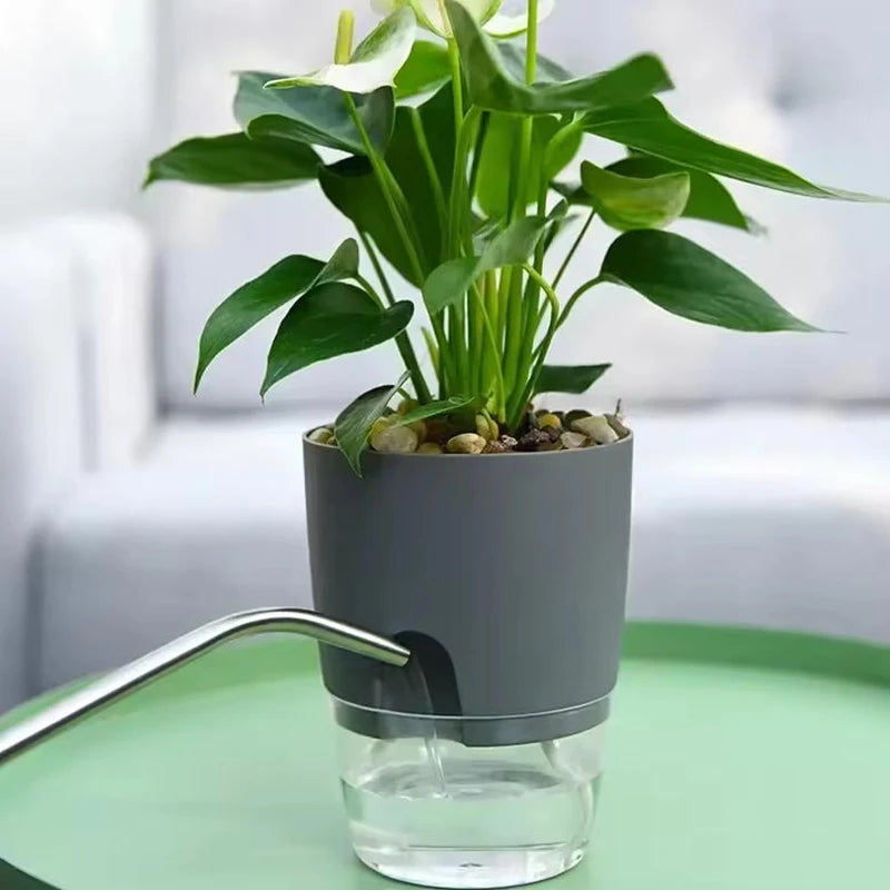 Self Watering Pots for Plants – Double-Layer Plastic Flower Pot with Drainage