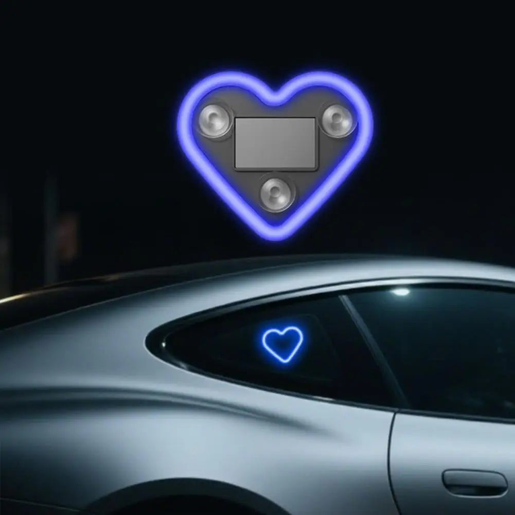 Solar Heart LED Car Window Light | IP65 Waterproof 1-2 Pack