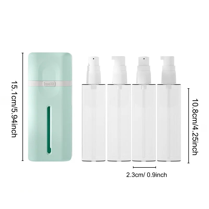 4-in-1 Leakproof Refillable Travel Dispenser Bottle Set