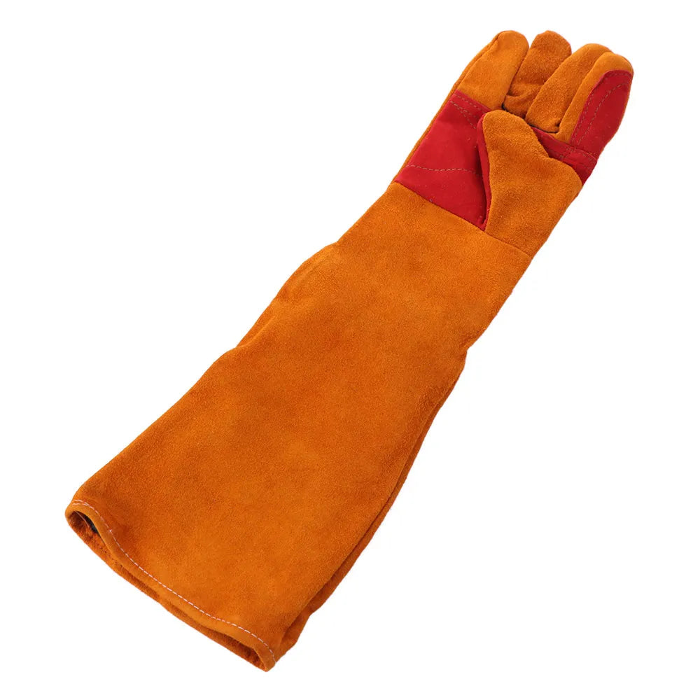 Comfortable Work Safety Gloves Lengthen 60cm Full Finger Leather Working Gloves Fireproof Flexible Long Sleeves Barbecue Gloves Peaceful Pleasures Health and Wellness