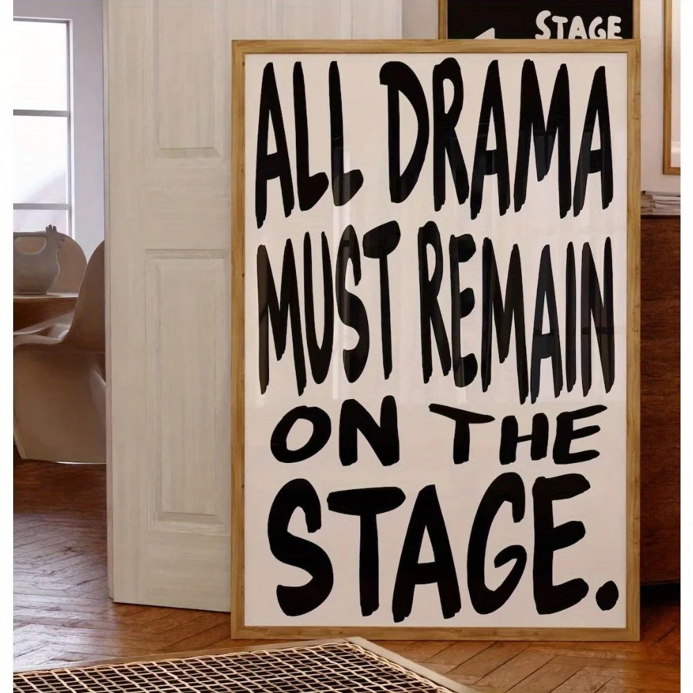 Theater Lover Quote Canvas Wall Art | Black Modern Poster