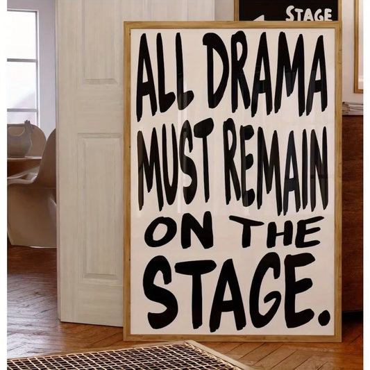 Theater Lover Quote Canvas Wall Art | Black Modern Poster Canvas Wall Art Peaceful Pleasures Health and Wellness G4730 30x40cm Wood Framed