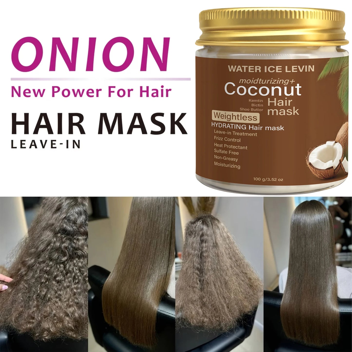 Sulfate-Free Coconut Hair Mask – Moisturizing Treatment