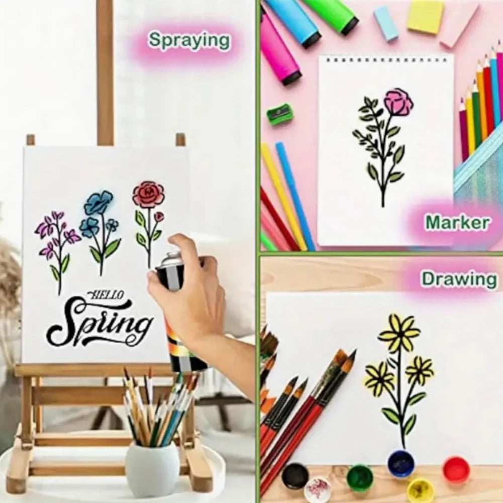 50 DIY Painting Hollow Templates Flower Series Wall Spray Decoration