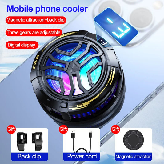 Magnetic Absorption Cooling Fan For Mobile Phone Cooler Fan Phone Three-gear Adjustable Phone Cooler For Games Processor Cooler Peaceful Pleasures Health and Wellness