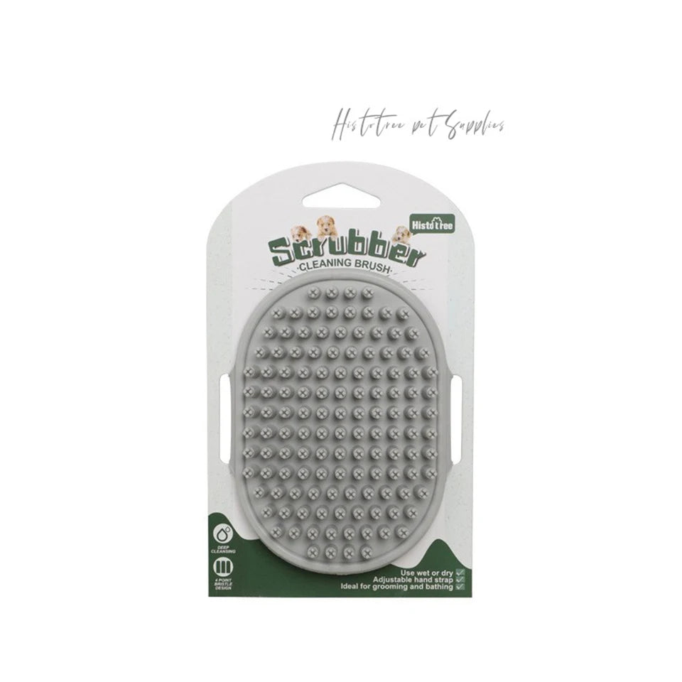 Pet Grooming Glove – Dog & Cat Deshedding Brush Comb Pet Grooming Glove Peaceful Pleasures Health and Wellness Grey with package