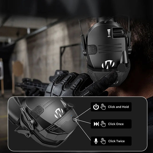 Electronic Bluetooth Earmuffs Shooting Ear Protection Earmuffs Noise Reduction Sound Amplification Hearing Protector with case Peaceful Pleasures Health and Wellness