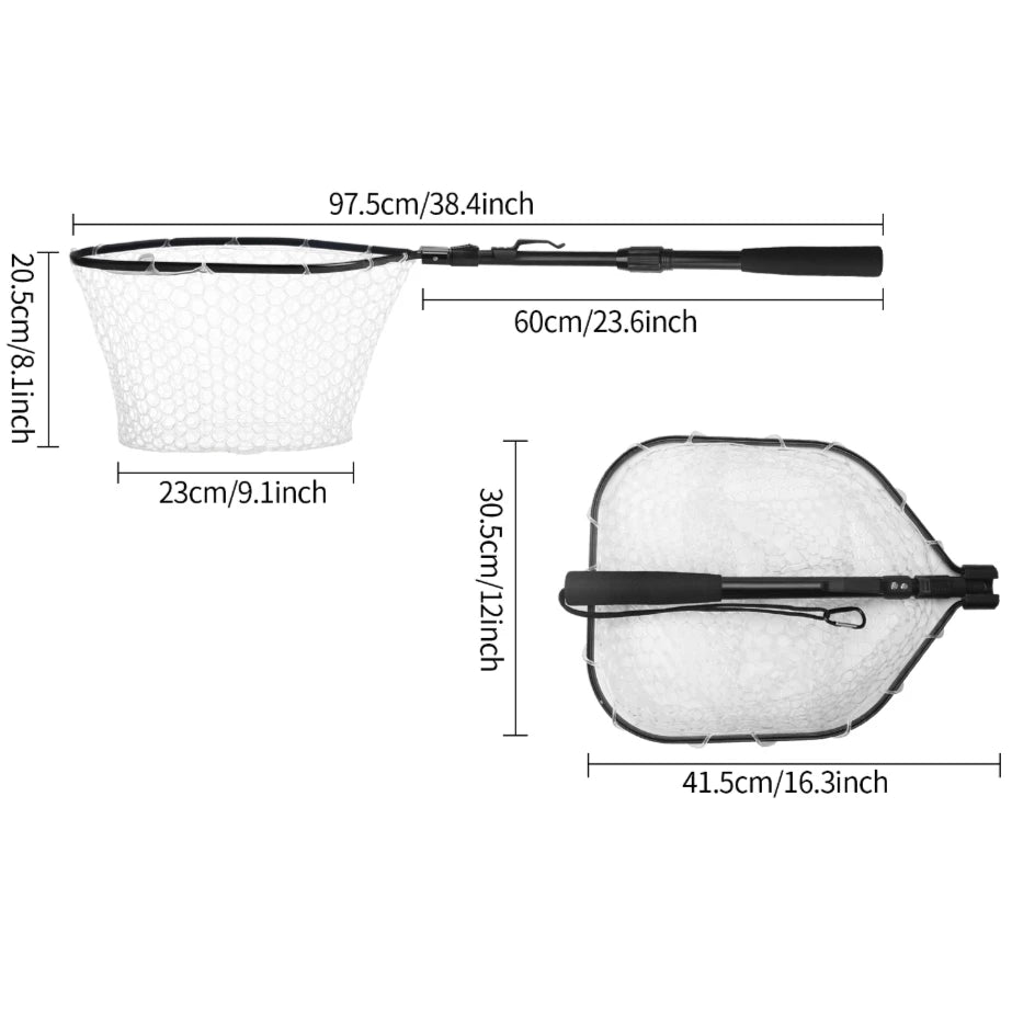 Telescoping Fishing Landing Net – Aluminum Alloy, Folds to 55cm