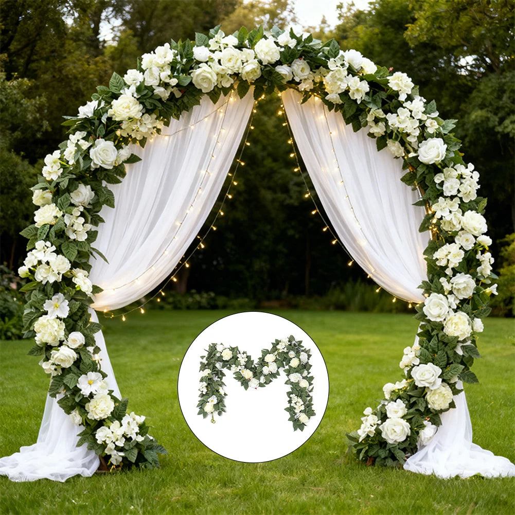 Artificial Flower Vine Archway Wedding Outdoor Decor Rose Vines Green