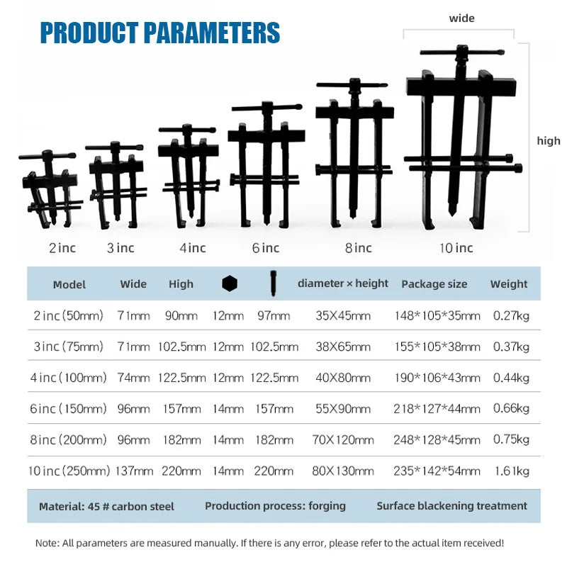 Dual-Jaw Gear Puller | Carbon Steel Ball Bearing Remover Tool
