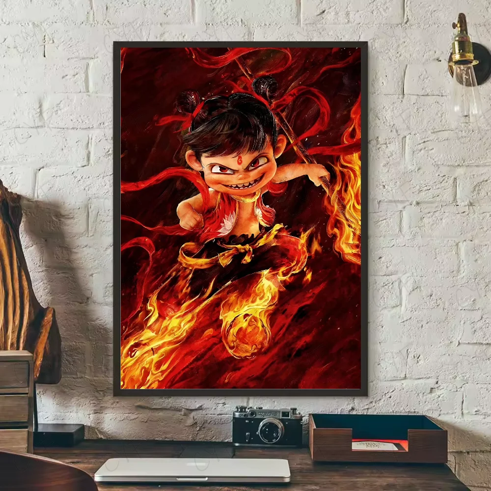 Chinese myth animation Nezha Poster HD art sticky wall waterproof home living room bedroom bar aesthetic decoration Peaceful Pleasures Health and Wellness z5 21X30cmNoframe