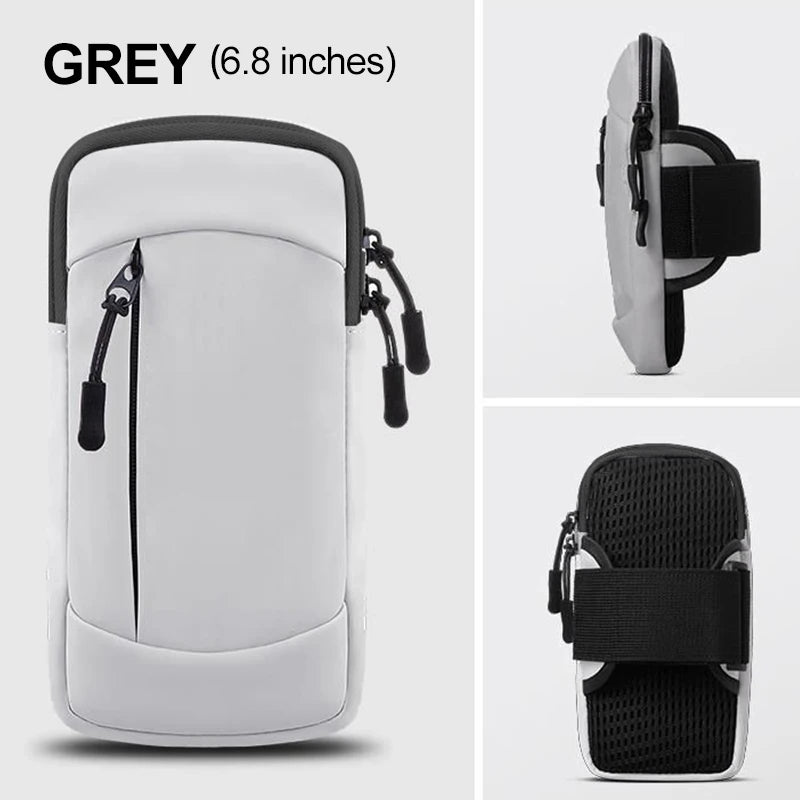 Running Bag For Phone arm Bag for Phone Mobile phone Armband Cell Phone Bag for running sports Armband for phone for running bag Peaceful Pleasures Health and Wellness Gray