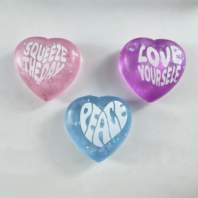 Heart Shaped Glitter Squeeze Toy – Stress Relief Sensory