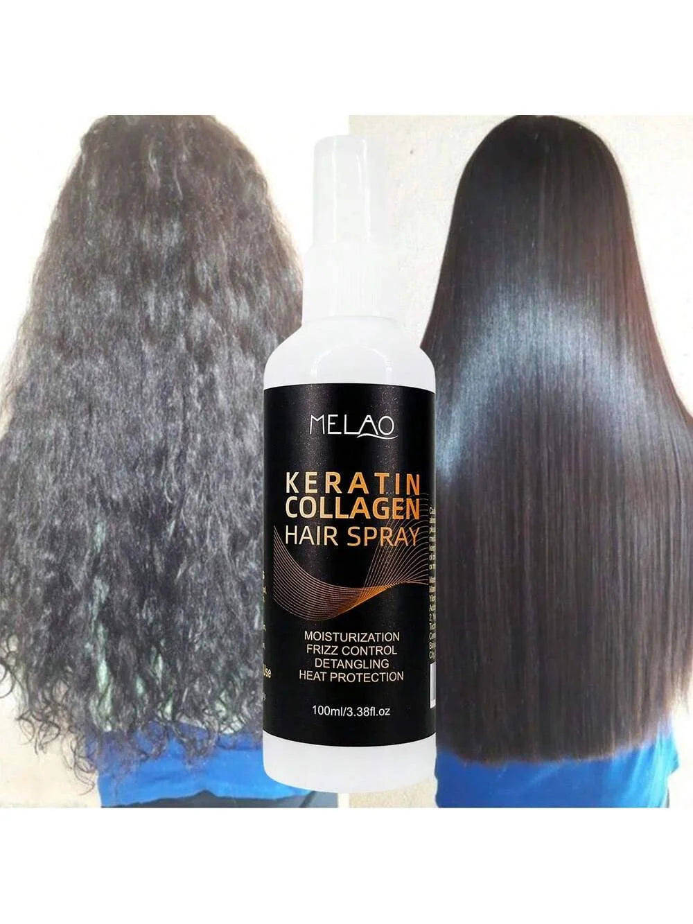 MELAO Collagen & Keratin Leave-In Hair Spray – Heat Protection Leave-In Hair Spray Peaceful Pleasures Health and Wellness
