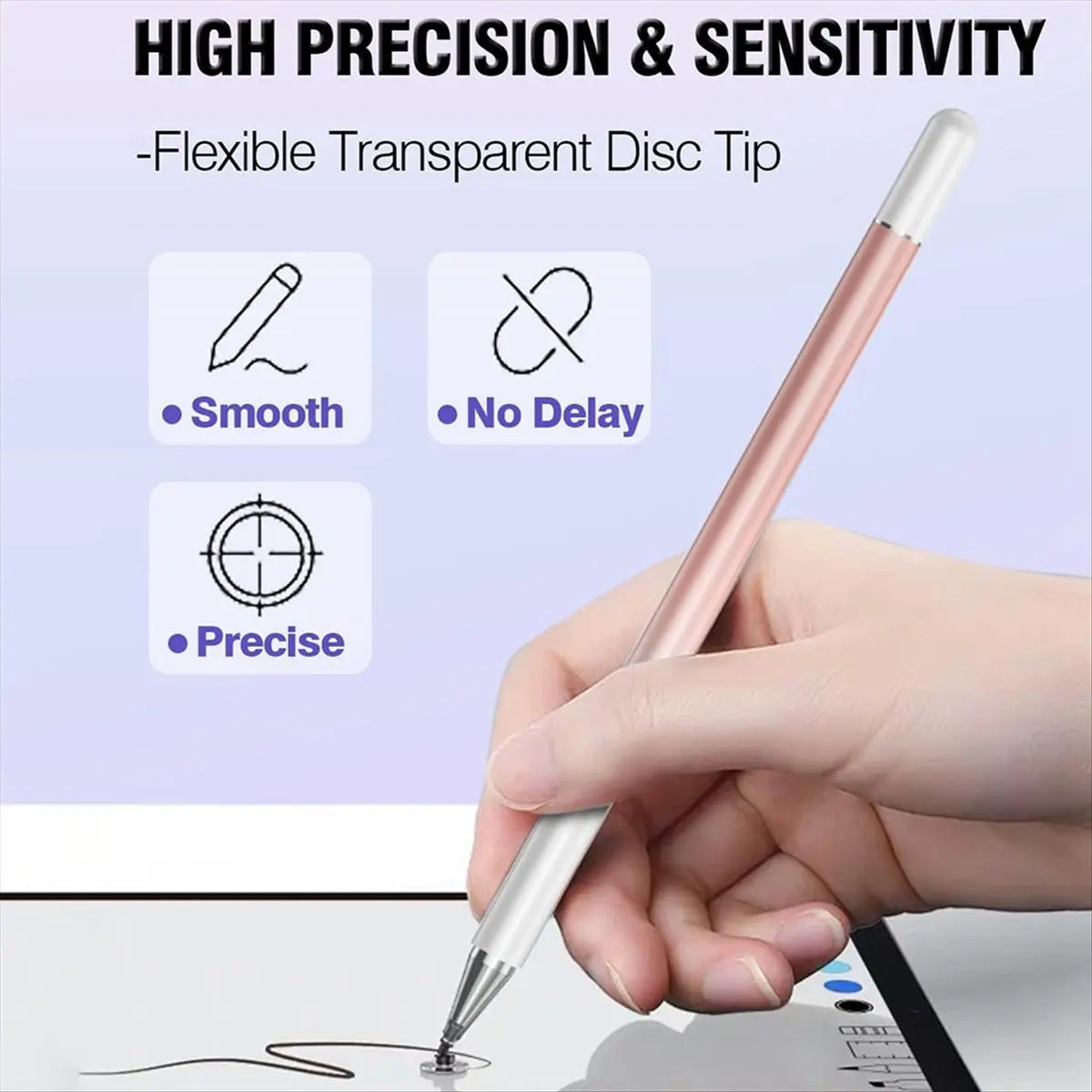3-Pack Universal Stylus Pens – Disc & Fiber Tips, All Devices