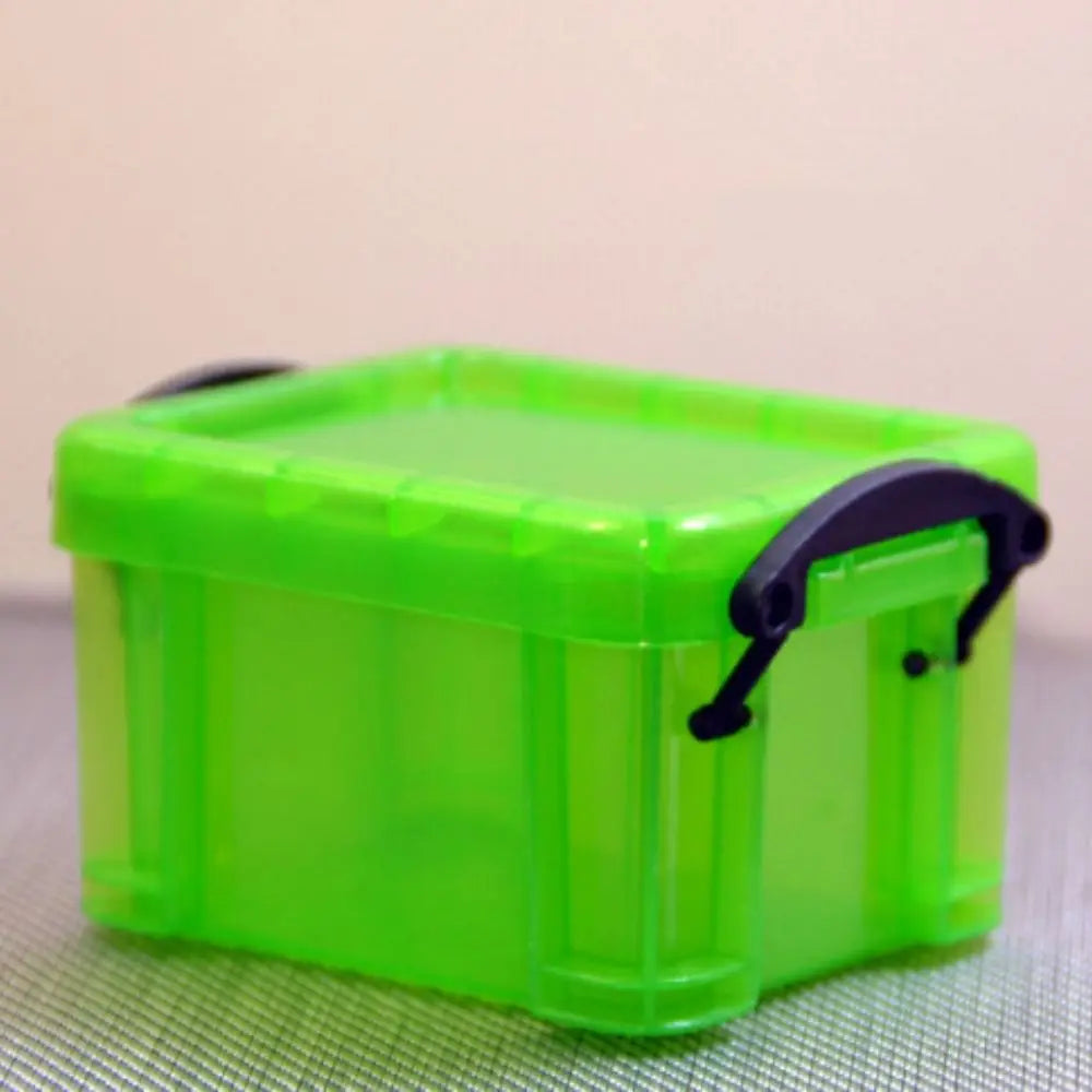 Multi-functional Mini Buckle Storage Box Candy Color Minimalism Mini Storage Container Transparent Plastic Desktop Organizer Box Peaceful Pleasures Health and Wellness 3