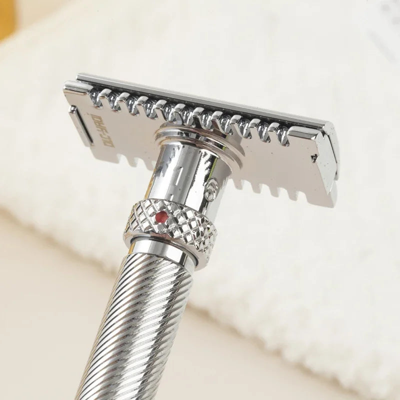 2026 Yaqi the FINAL CUT OC Adjustable Chrome Color Safety Razor for Men - Mens Grooming Classic Shaving Razor Peaceful Pleasures Health and Wellness