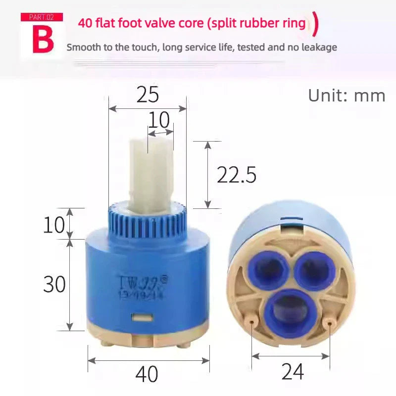 Ceramic Faucet Cartridge 25mm 35mm 40mm | Mixer Tap Valve