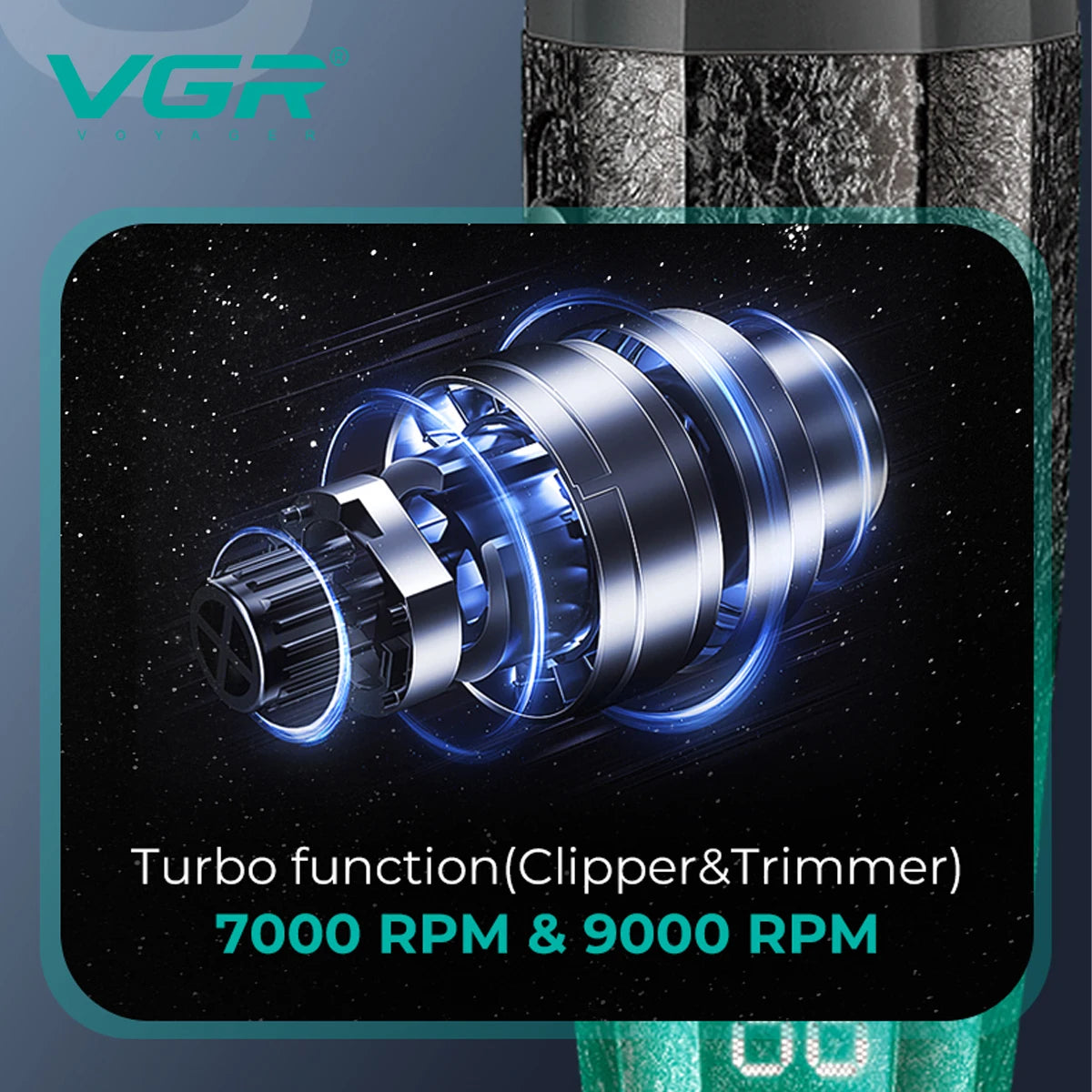 VGR Professional Electric Hair Clipper 9000 RPM High end Multi gear Adjustment Electric Push Cutting Alloy Blade Trimmer V-640S2 Peaceful Pleasures Health and Wellness