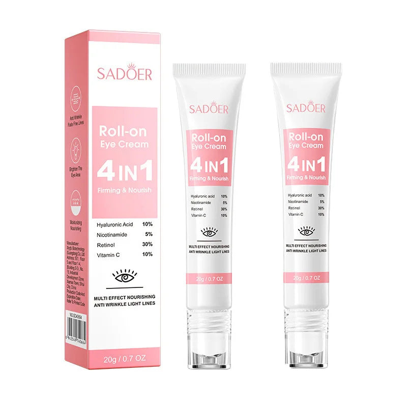 1/2/3pcs SADOER Eye Cream Retinol Nicotinamide Hyaluronic Acid Vitamin C Anti Dark Circle 4in1 Moisturizing Anti-Aging Eye Serum Peaceful Pleasures Health and Wellness 2Box