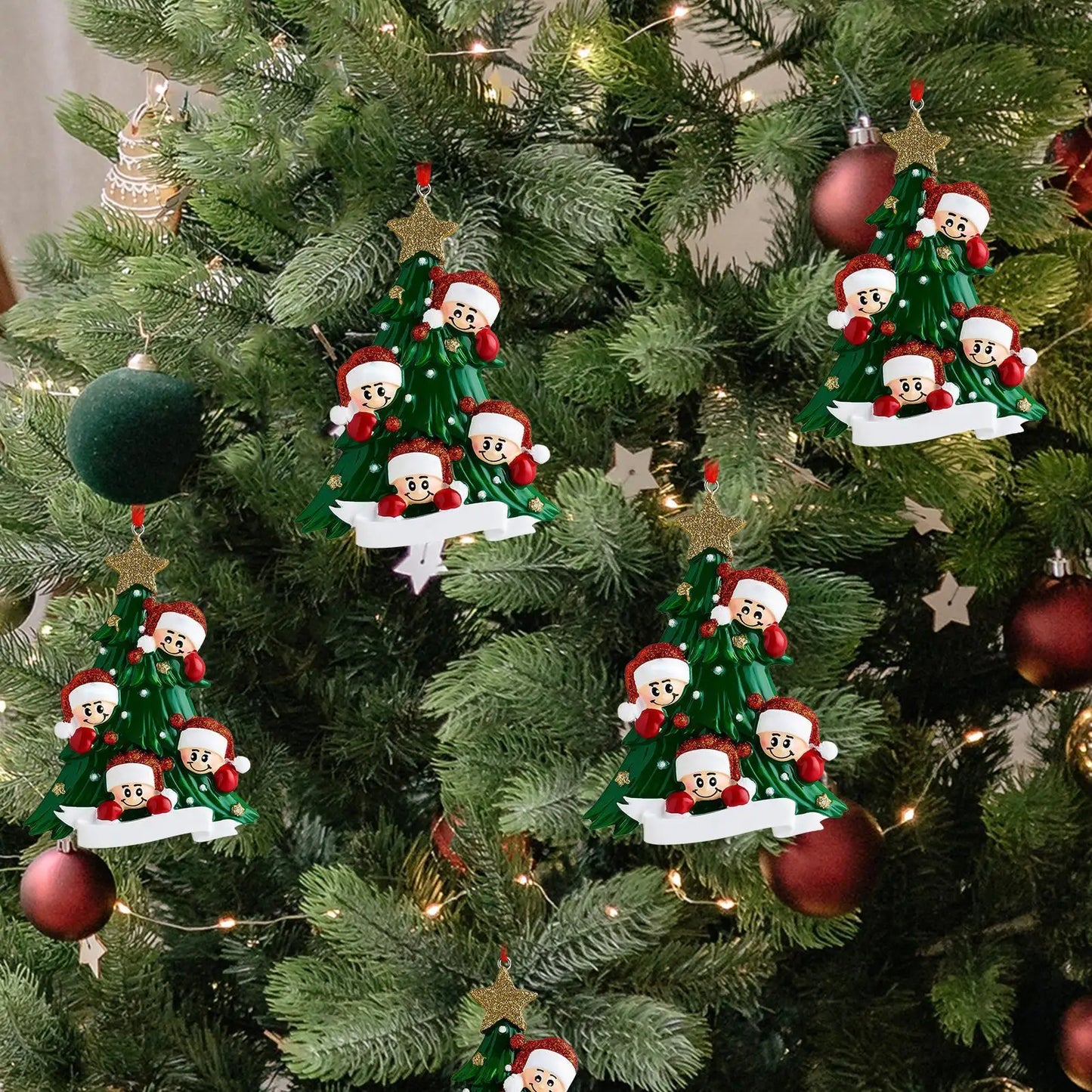 Handmade Resin Christmas Tree Ornament | Festive Figurine Pendant