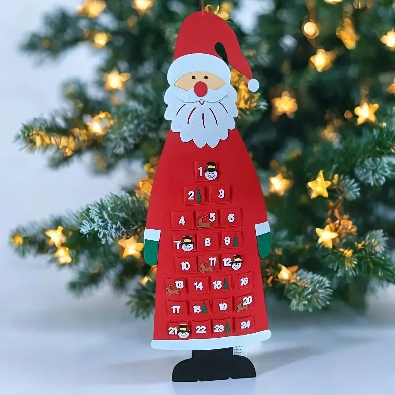 Felt Christmas Tree Advent Calendar – 24 Pocket Kids Decor