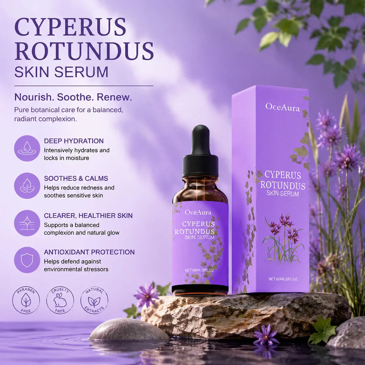 Cyperus Rotundus Post Hair Removal Serum – Soothe & Nourish