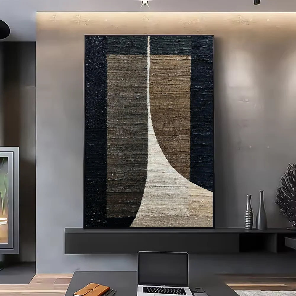 Abstract Retro Black Geometry Poster | HD Waterproof Wall Art Wall Art Poster Peaceful Pleasures Health and Wellness z16 30X40cmNoframe