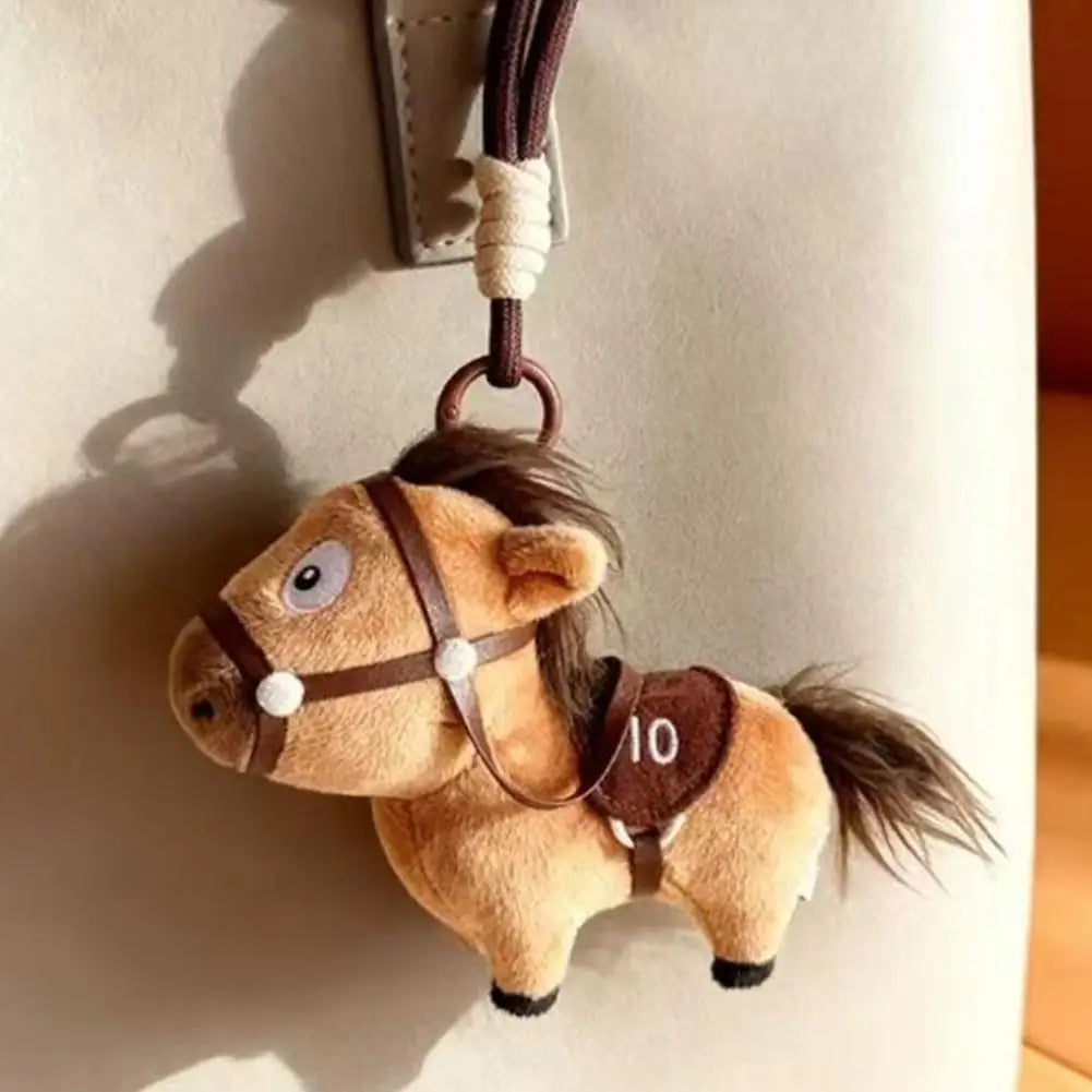Mascot Pony Plush Toy Bag Pendant Decor Funny Keychain Horse Festival