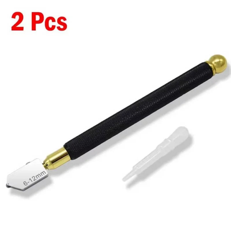 2PC Glass Knife Household Manual Multifunctional Tile Cutter Diamond Cut Thick Glass Roller Type Special Push Knife Manual Tools Peaceful Pleasures Health and Wellness 2PCs