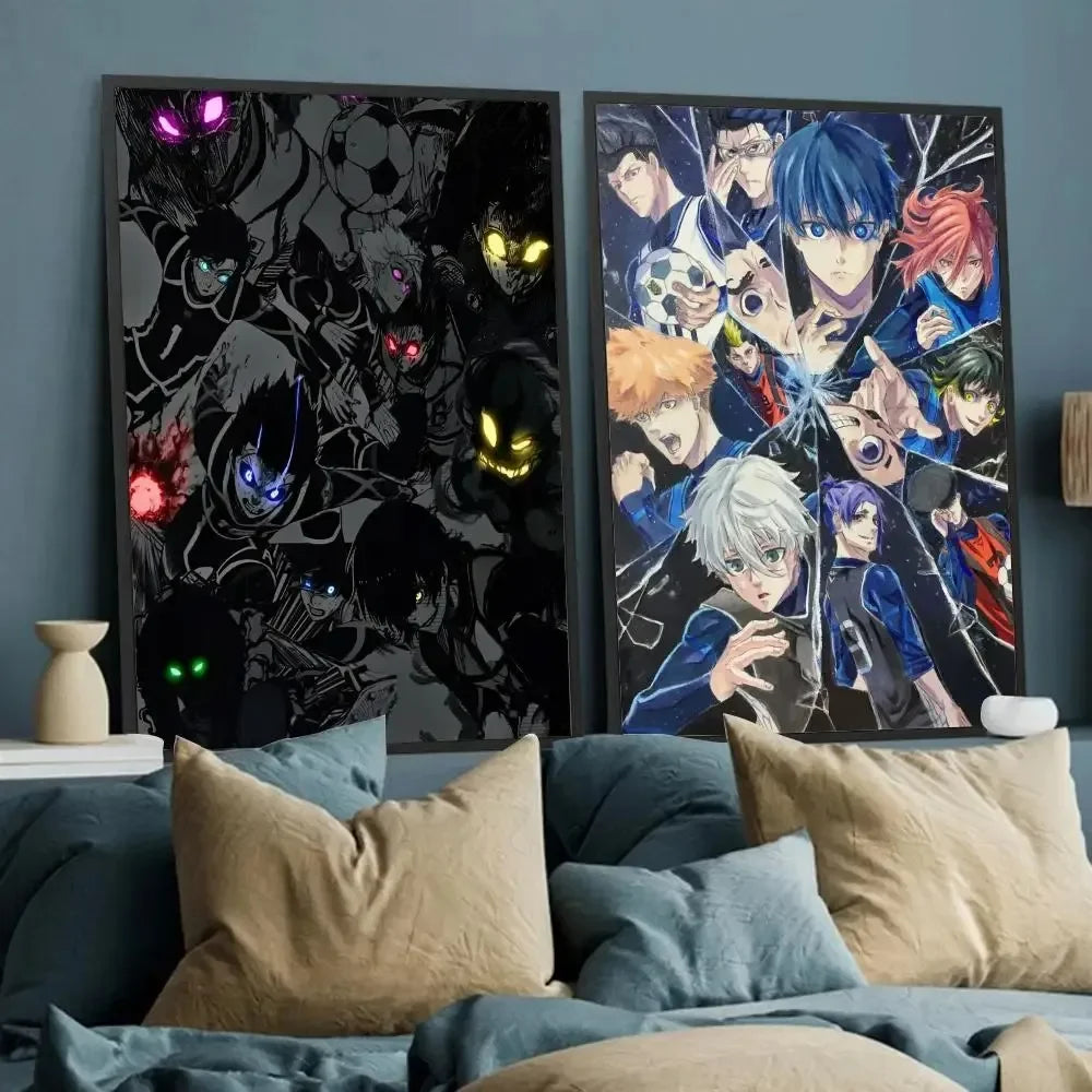Blue Lock Anime Good Quality Canvas Painting Prints and Posters Room Bar Cafe Vintage Aesthetic Home Decorative Peaceful Pleasures Health and Wellness
