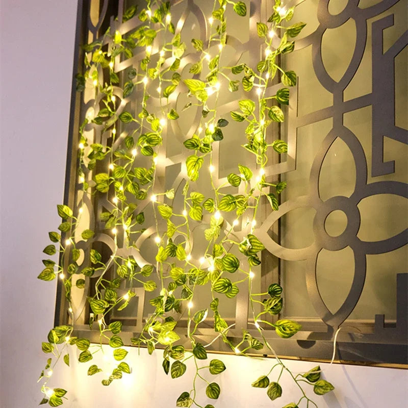 Artificial Ivy Vine Garland with LED String Lights | Home & Wedding