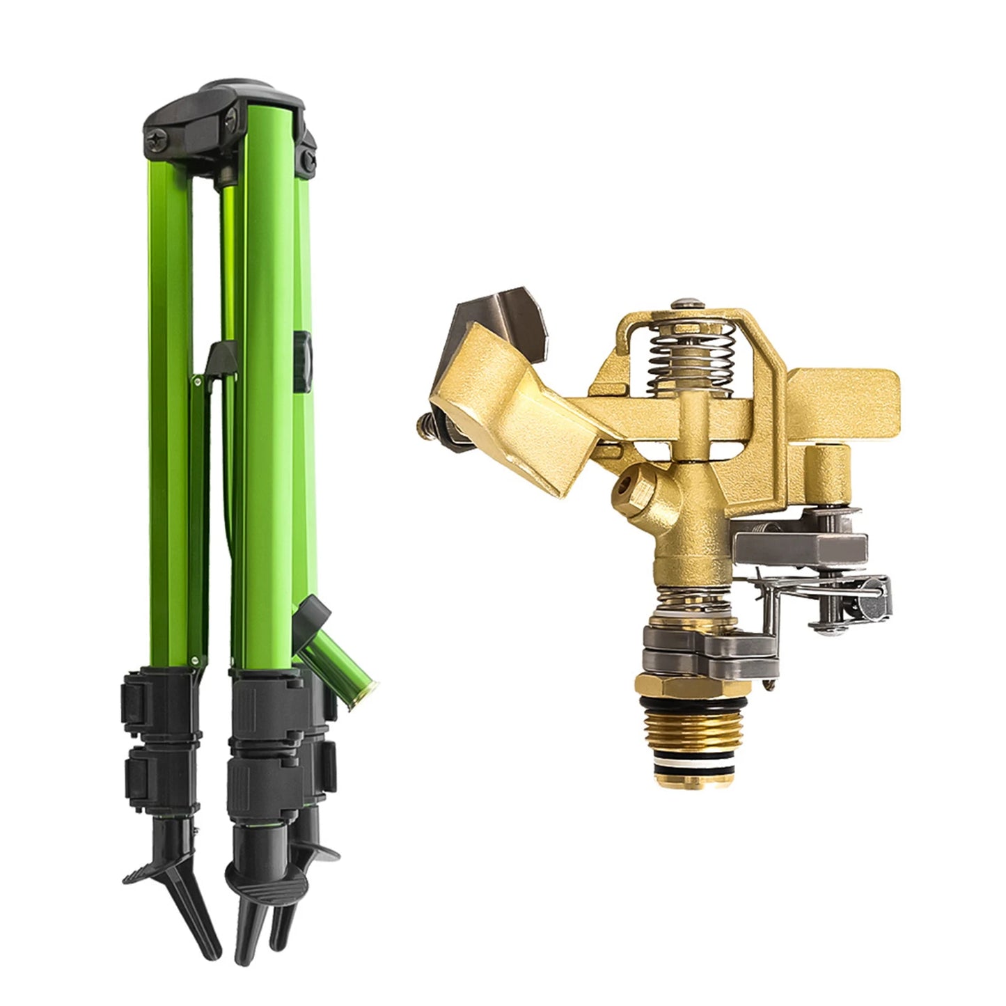 Heavy Duty Lawn Sprinkler 360 Degree Large Area Irrigation Impact Sprinkler on Tripod Base Sprinkler Nozzle for Lawn/Yard/Garden Peaceful Pleasures Health and Wellness US Plug