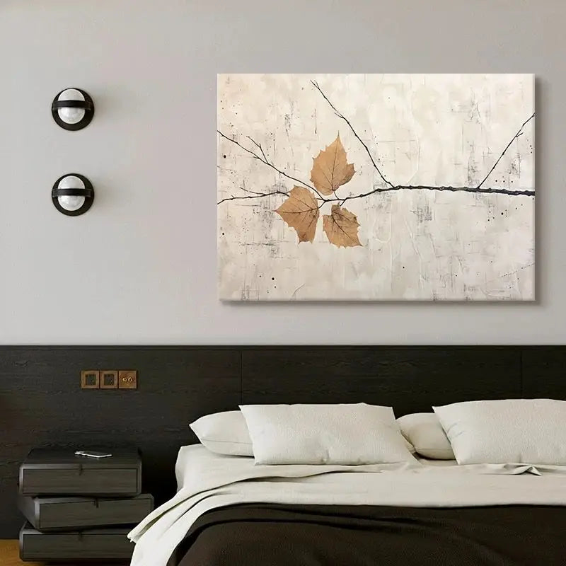 Abstract Autumn Leaves Hand-Painted Oil Painting on Canvas Hand-Painted Canvas Art Peaceful Pleasures Health and Wellness