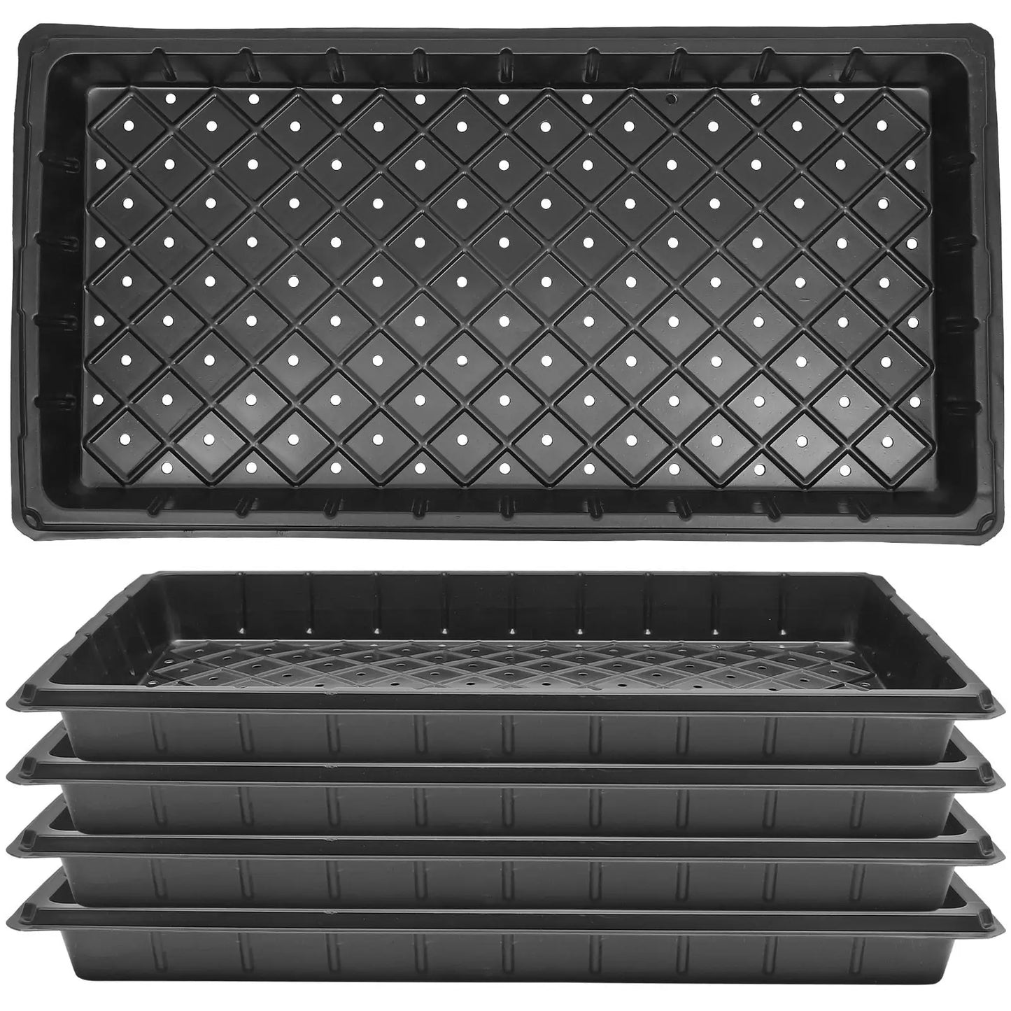 5Pcs Reusable Plant Growing Trays High Durability Germination Plates for Greenhouse Gardening and Agriculture Use Peaceful Pleasures Health and Wellness
