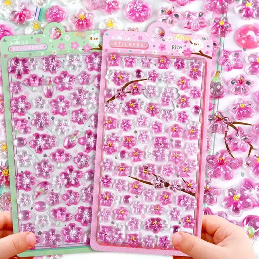 3D Cherry Blossom Stickers – Scrapbooking & Journal Decals Decorative Craft Stickers Oasis Select