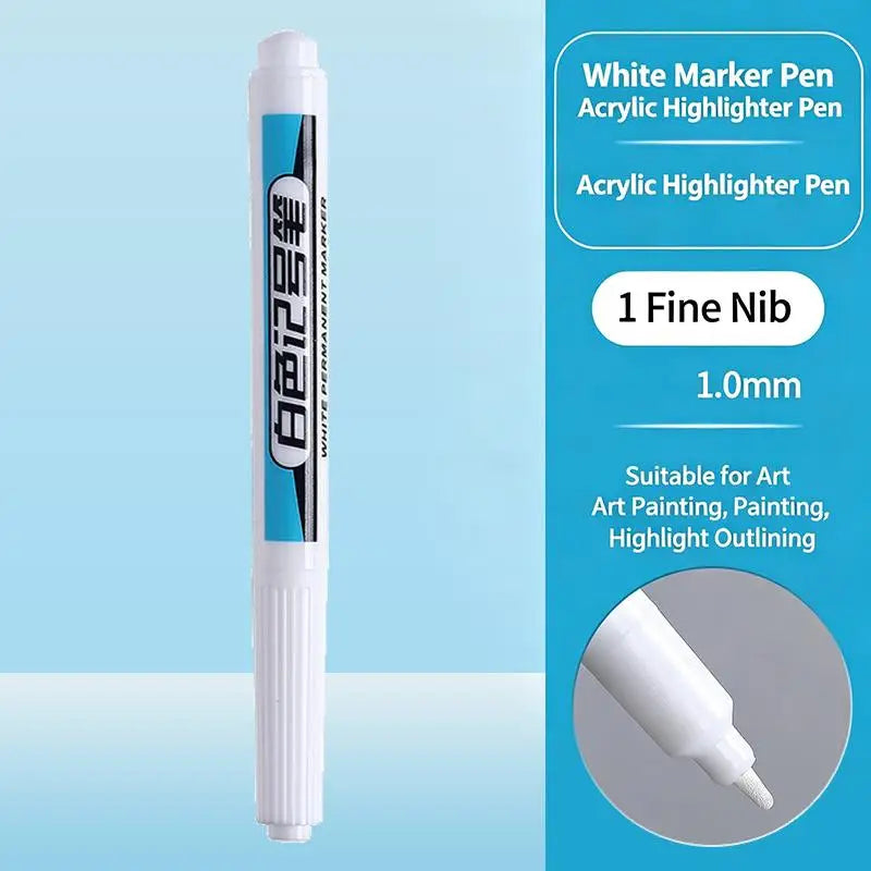 Waterproof Long Needle Marker Pen – White DIY Marking Tool