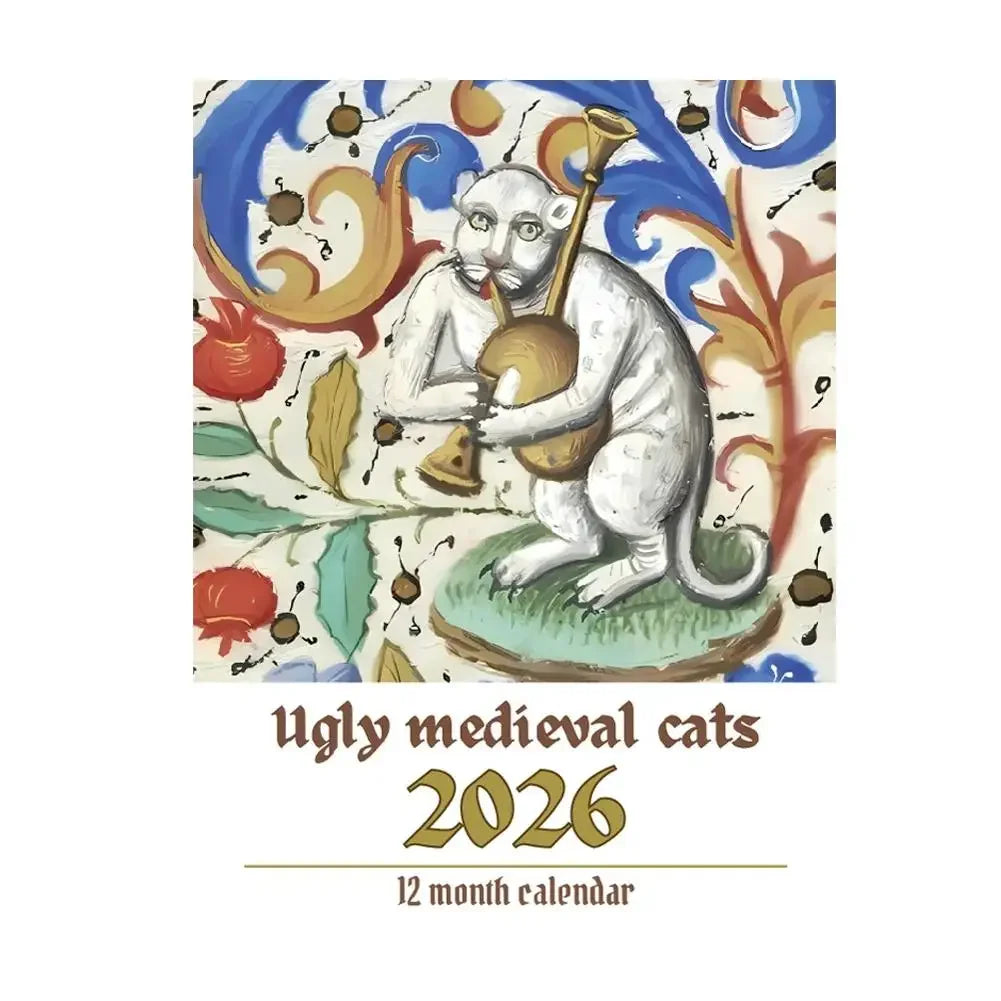 2026 Medieval Cat Mindful Magic Wall Calendar 12 Months Daily Weekly Monthly Agenda Schedule Organizer Planner Home Office Decor Peaceful Pleasures Health and Wellness 01