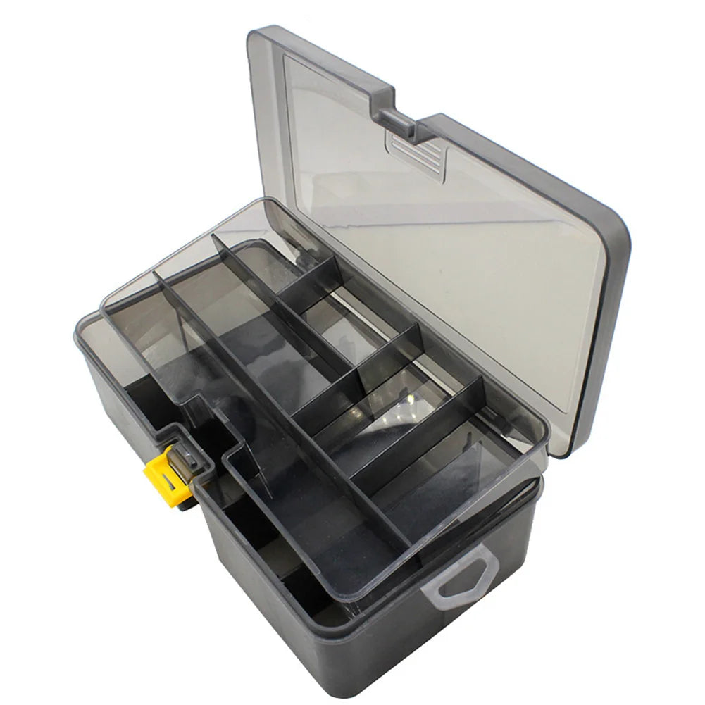 Double Layer Fishing Box Waterproof Plastic Fishing Lure Box with Adjustable Dividers Lure Hook Minnow Bait Storage Case Peaceful Pleasures Health and Wellness