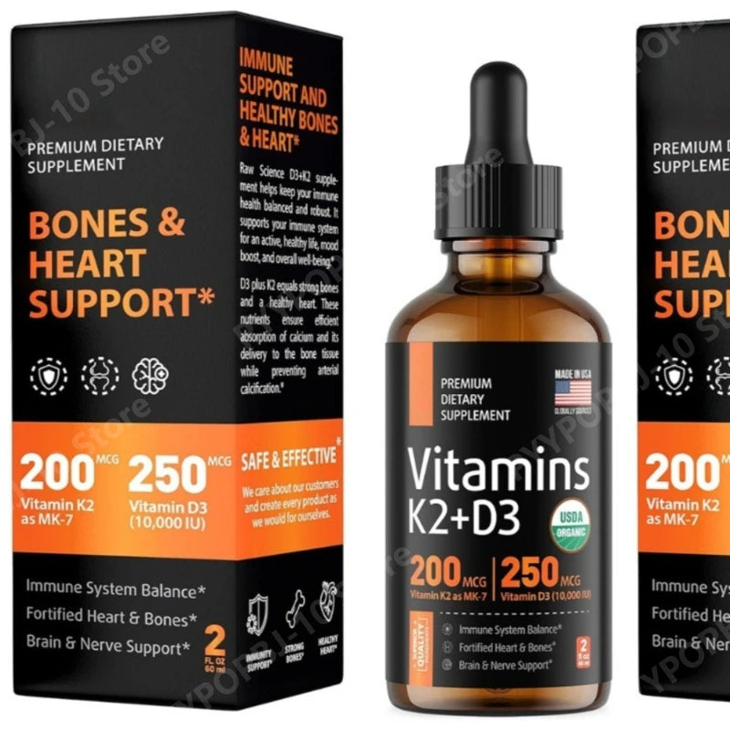 Vitamin D3 K2 Drops 5000 IU + 200mcg MK-7 | MCT Oil | 60ml