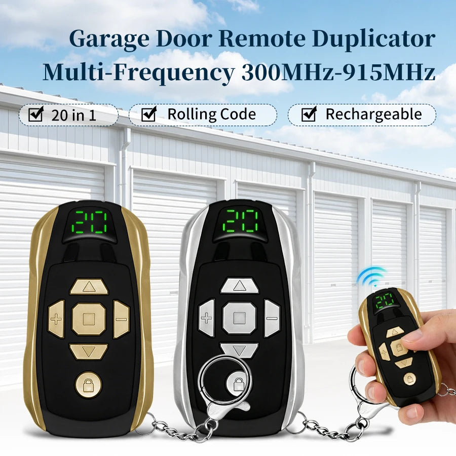 20 in 1 Universal Garage Door Remote Control 300-980Mhz Rechargeable Multi-Frequency Garage Door Opener Garage Remote Controller Peaceful Pleasures Health and Wellness