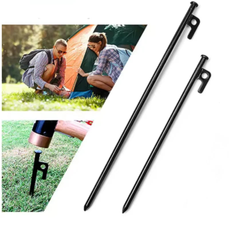 4Pcs/8 Inch Outdoor Tent Nail Tent Pegs Heavy Duty Steel Tent Stakes for Camping Canopy Awning Tent Camping Ground Peaceful Pleasures Health and Wellness