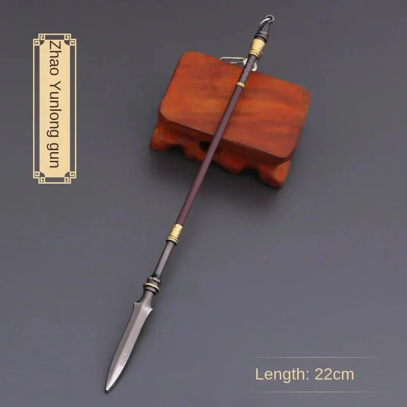 22cm Tiger Head Golden Spear Miniature | Ancient Weapon Replica